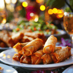 Thai Fried Spring Rools Being served at a party