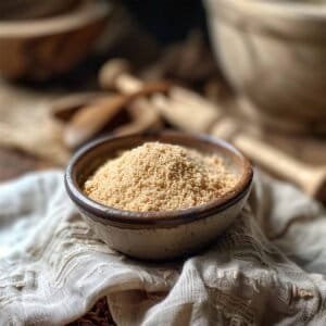 Bowl of Khao Khua (roasted rice powder)