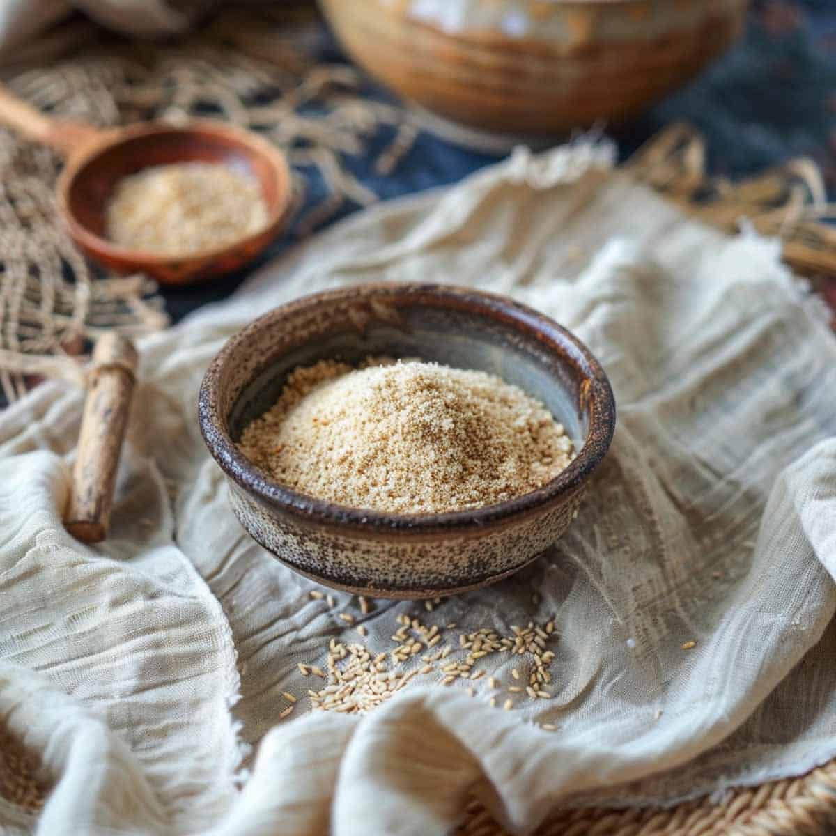 Bowl of Roasted Rice Powder (Khao Khua)