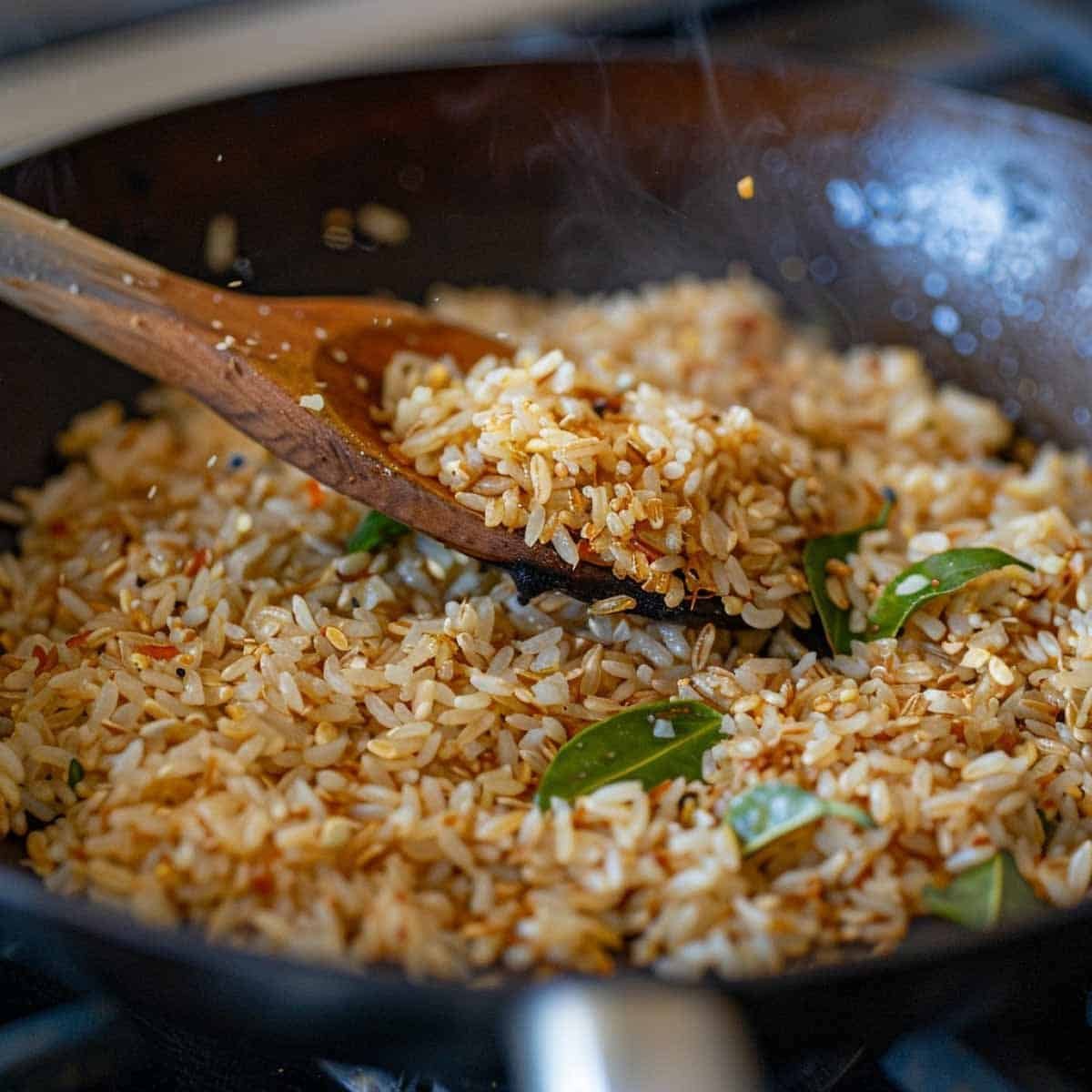 Roasting sticky rice 