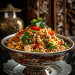Bowl of Thai Chicken Fried Rice (Khao Pad Gai)