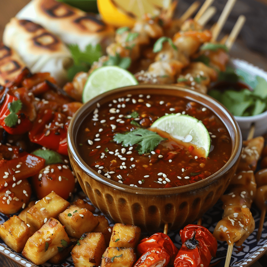 Bowl filled with Sweet Thai Chili Sauce (Nam Jim Gai)