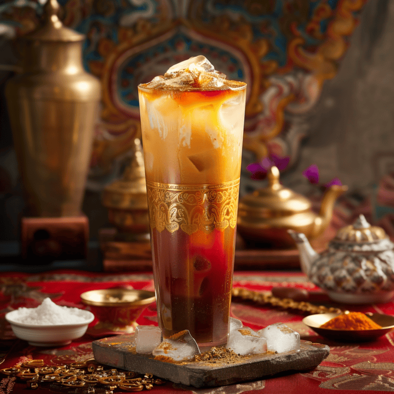 tall glass of Young Thai girl holding a glass of Thai Iced Tea (Cha Yen).