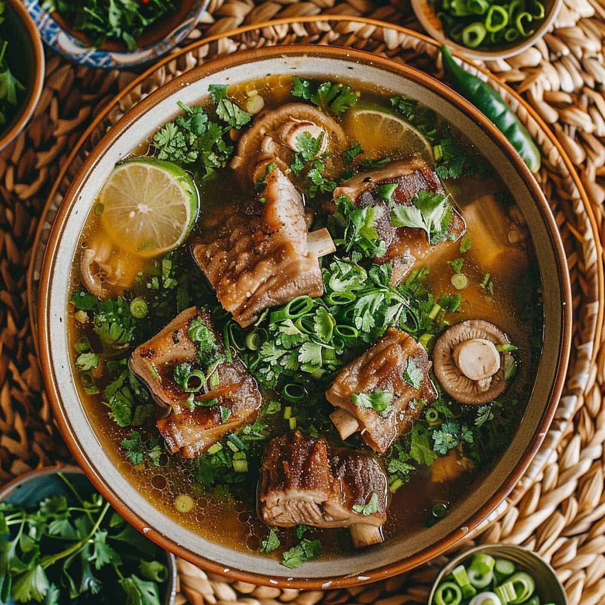 Bowl of Tom Saap (Thai Pork Rib Soup)