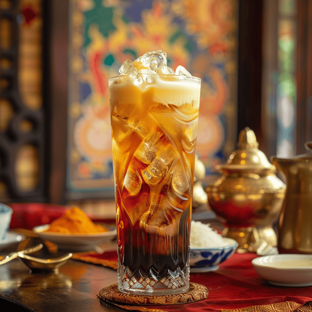 Tall glass of Thai Iced Tea (Cha Yen)