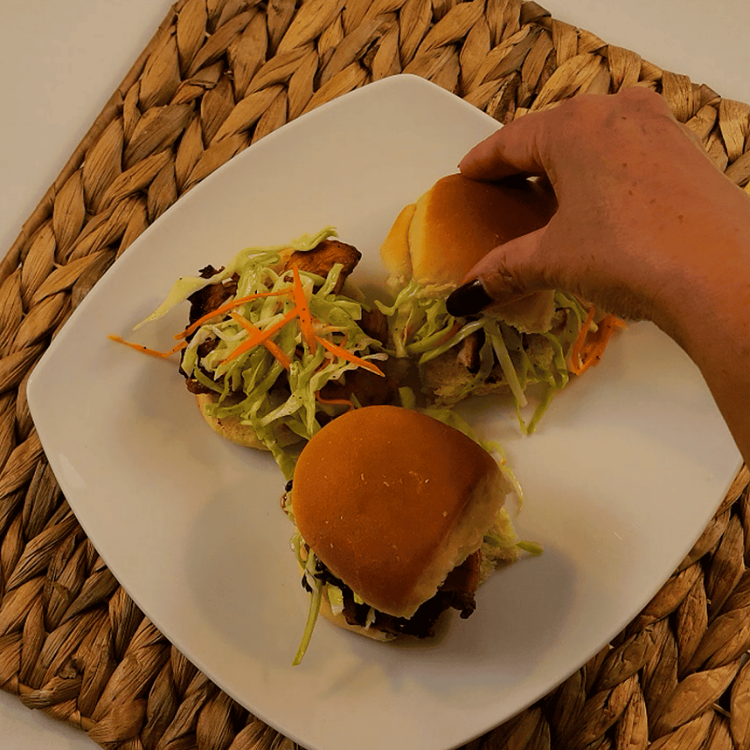 Assembling Thai Fusion pork sliders