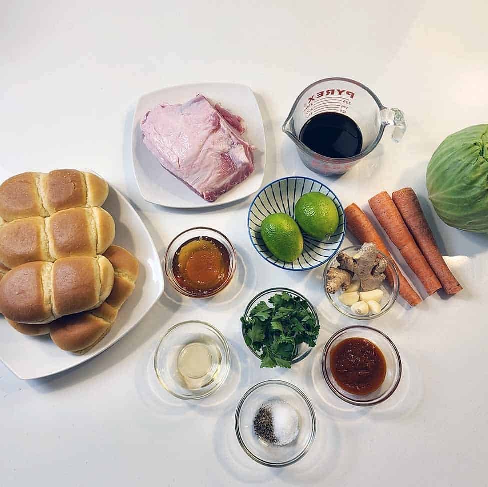 Ingredients to Make Thai Fusion Pork Sliders