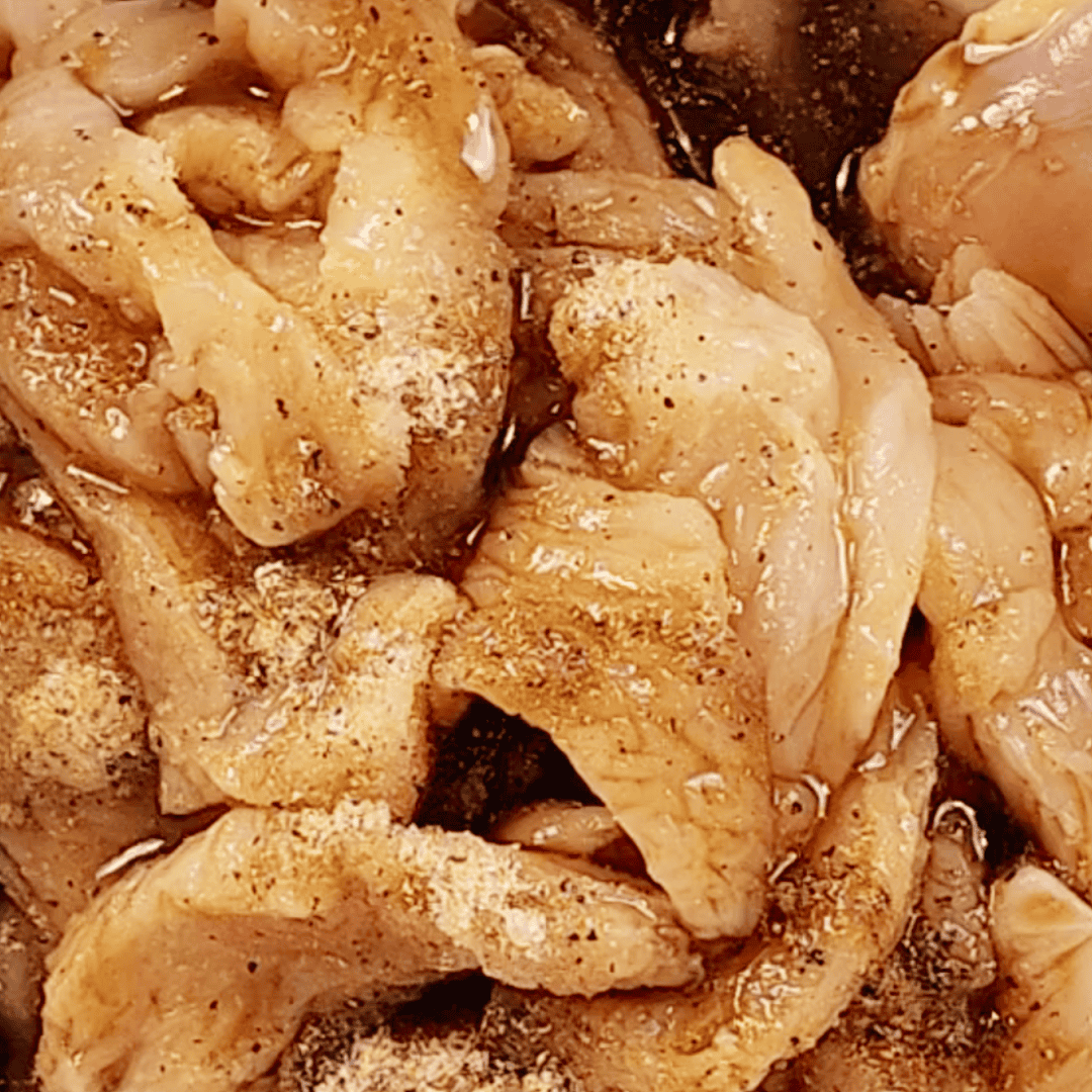 marinating chicken for Thai Fusion flatbread