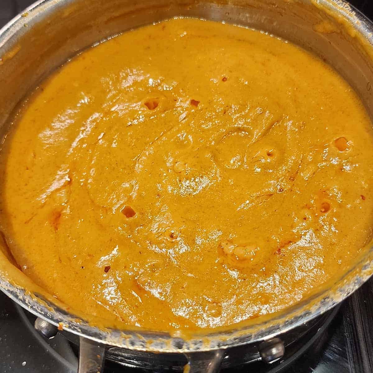 Pan of peanut sauce