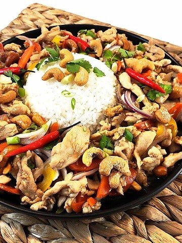 Plate of Thai Chicken and Cashews