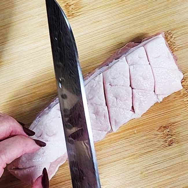 Crispy Thai Pork Belly Recipe made with fish sauce marinade and scored skin technique
