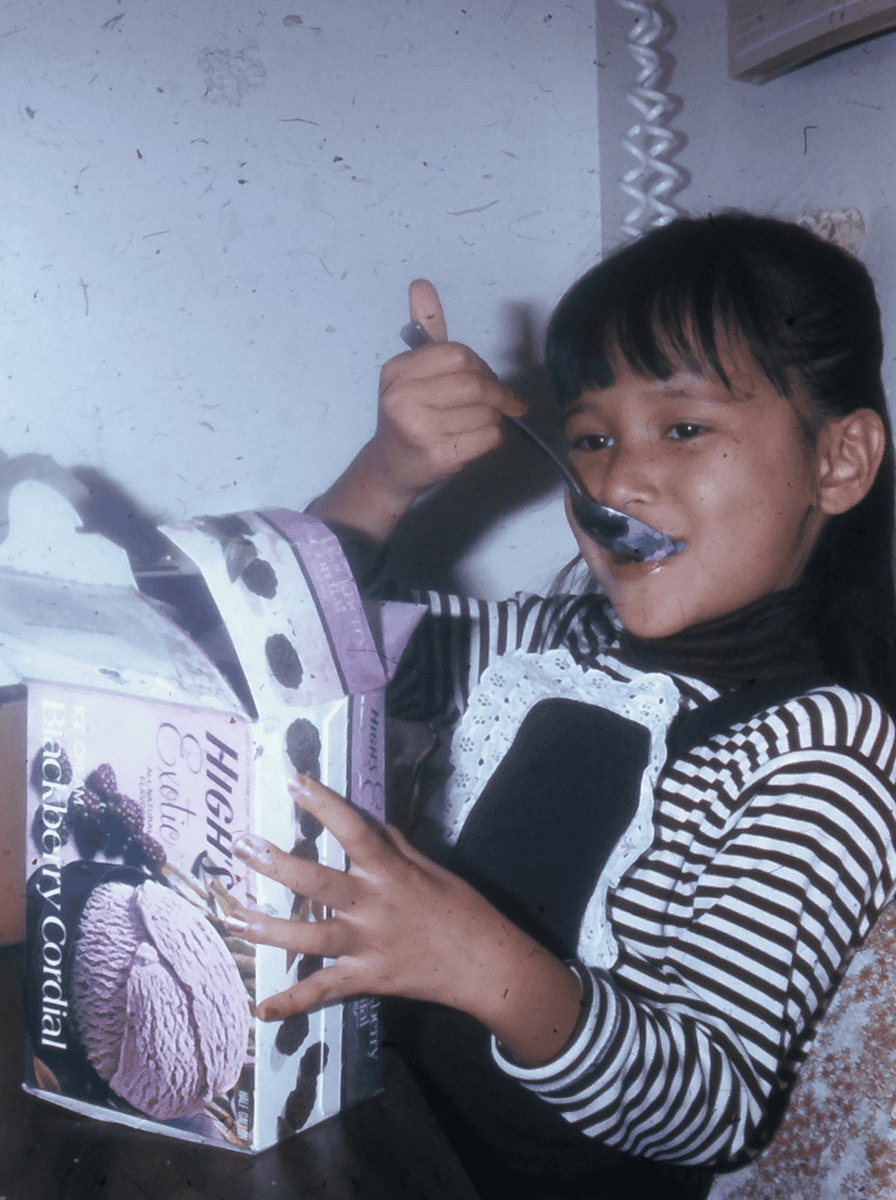 Young Susie Thompson, subject of Thai food memoir Her Hands His Eyes, Korat Thailand 1973